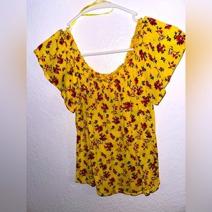 Self E floral off the shoulder top